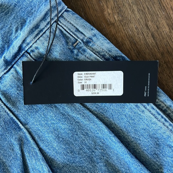 NWT Edwin Anthropology Isla Jeans Crush Size 31 Ankle Length Pleated High Waist - Picture 15 of 16